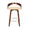 Armen Living Sonia 26" Counter Height Swivel Cream Faux Leather and Walnut Wood Bar Stool LCSOBACRWA26 - alternate 5